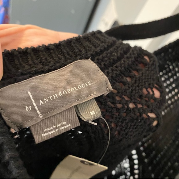 Anthropologie Crochet Mini Dress Black - Picture 8 of 8